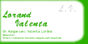 lorand valenta business card